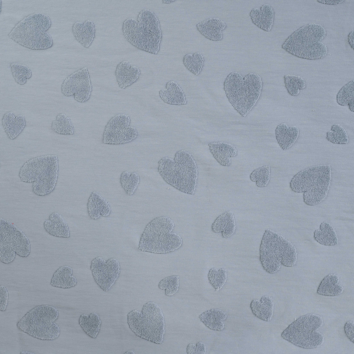 Jersey Jaquard "Herzen" rauchblau Frottee